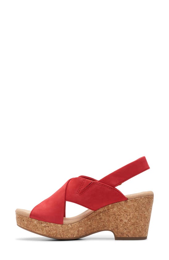 Shop Clarks ® Giselle Dove Platform Sandal In Cherry Nubuck
