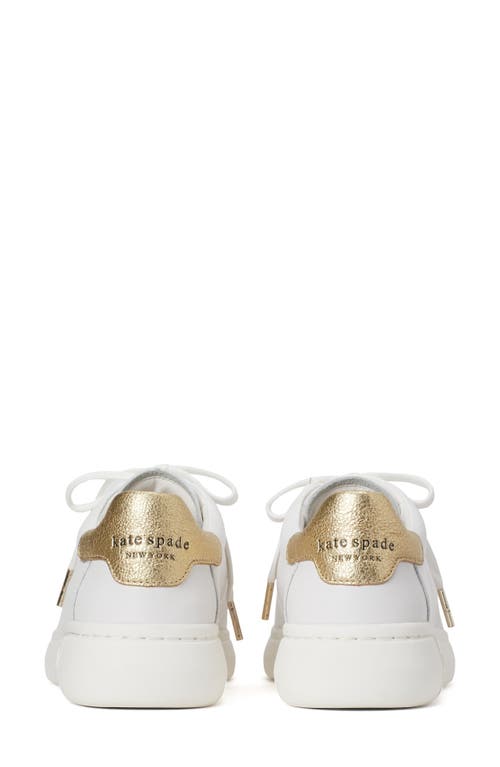 Shop Kate Spade New York Lift Platform Sneaker In Optic White/pale Gold Leather