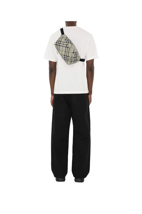 Burberry Check Belt Bag In Lichen
