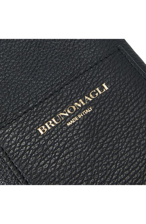 Bruno Magli Serena Leather Zip Pouch Lanyard In Black