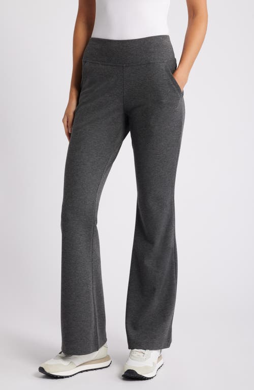 Hue Ponte Knit Flare Leggings In Grey Heather