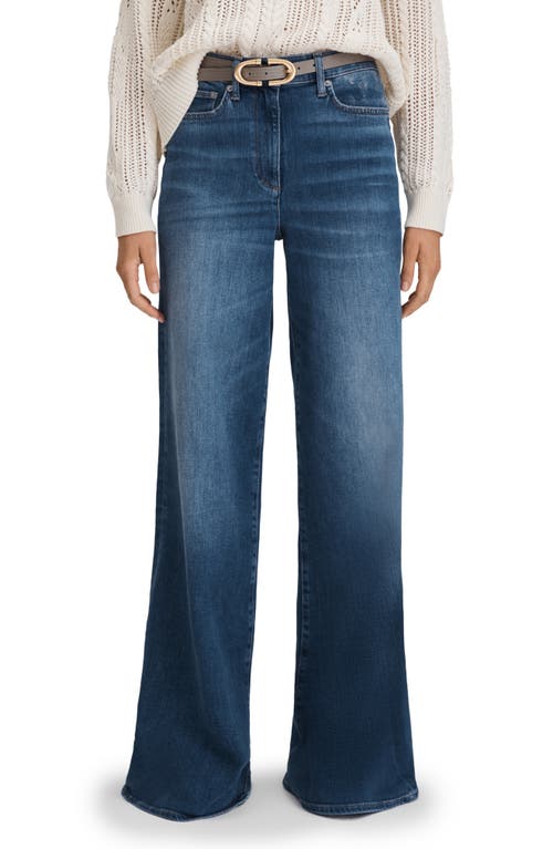 Reiss Ameria High Waist Stretch Wide Leg Jeans Mid Blue at Nordstrom,