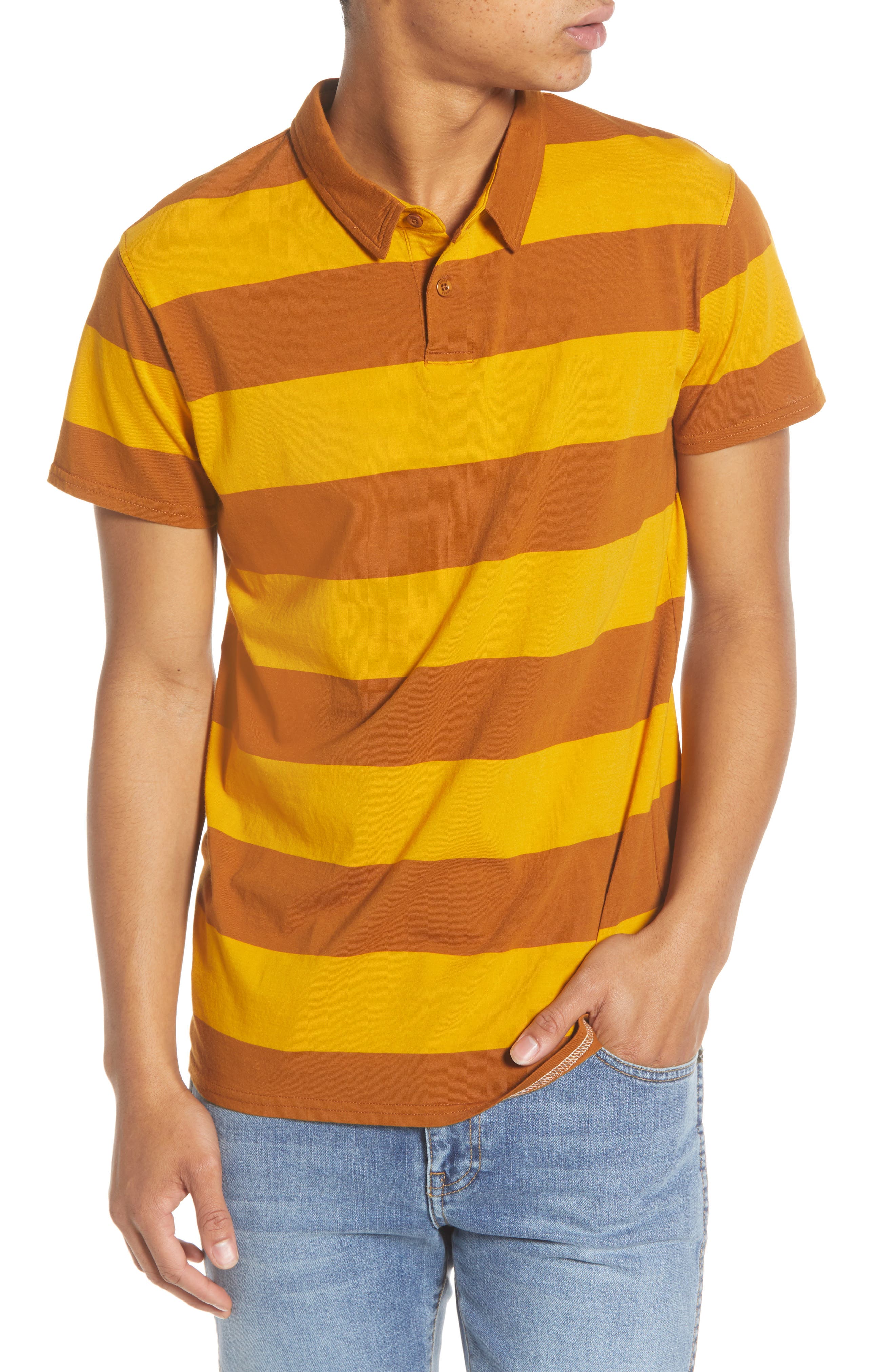 Banks Journal Vibes Stripe Polo, Brown