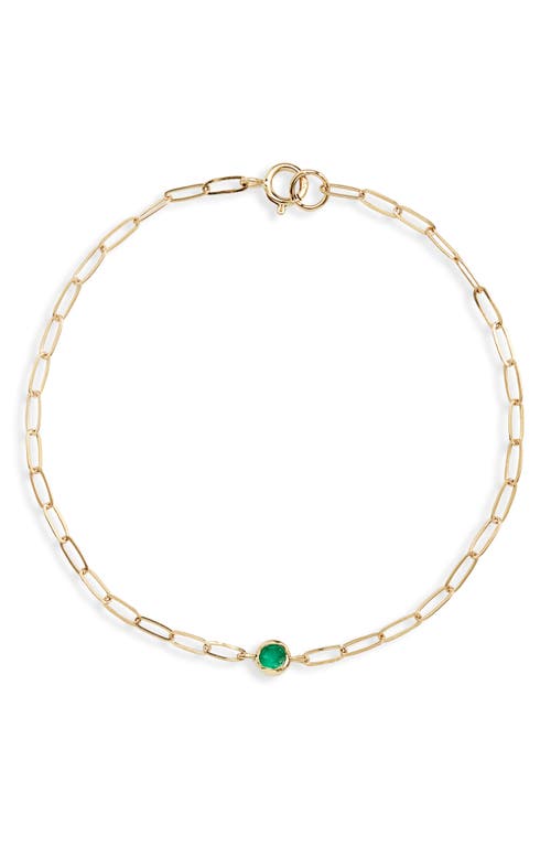 Anzie Bezel Pendant Bracelet In Emerald Green