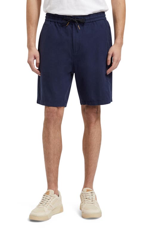 Fave Cotton & Linen Twill Bermuda Shorts in Navy