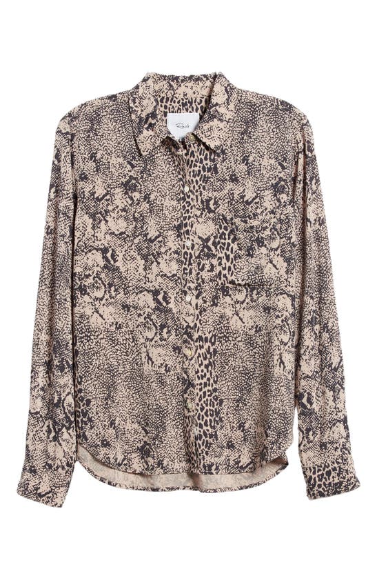 Shop Rails Josephine Print Button-up Shirt In Taupe Mixed Animal