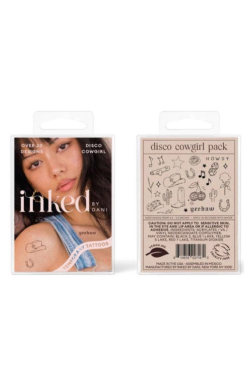 Disco Cowgirl Temporary Tattoos in Black