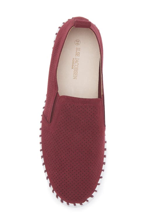 Ilse Jacobsen Tulipu Perforated Platform Sneaker In Winetasting