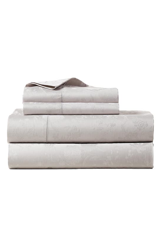 Ralph Lauren Bethany 350 Thread Count Organic Cotton Jacquard Sheet Set In White Tones