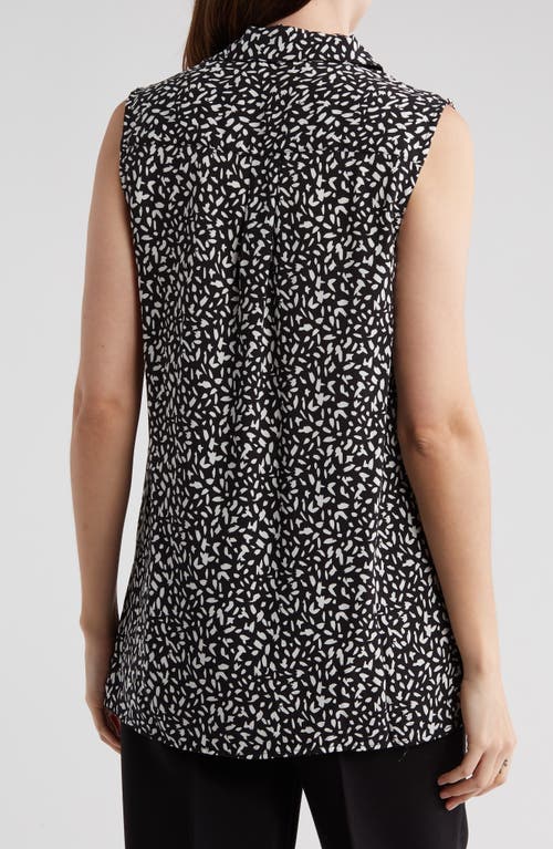 Shop Philosophy By Rpublic Clothing Print Sleeveless Shirt In Black/white Abstract Deco