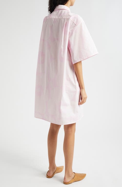 Shop Marimekko Monolitti Unikko Poplin Shirtdress In Light Pink