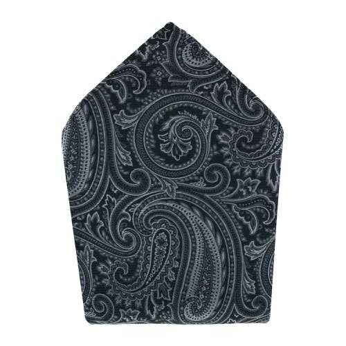 Trafalgar Sobee Paisley Silk Bow Tie & Pocket Square Set In Black