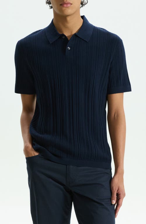 Theory Damian Variegated Rib Cotton Blend Polo Sweater at Nordstrom,