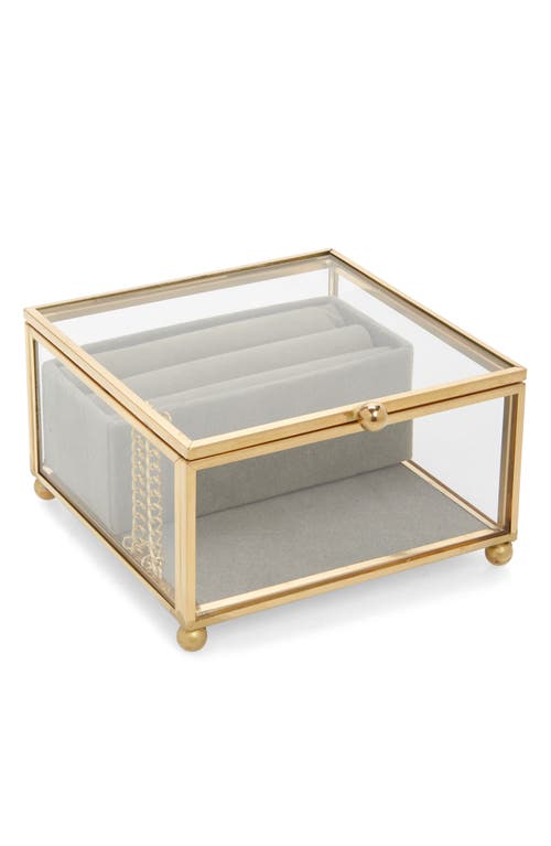 Nordstrom Square Glass Jewelry Box in Clear- Gold at Nordstrom