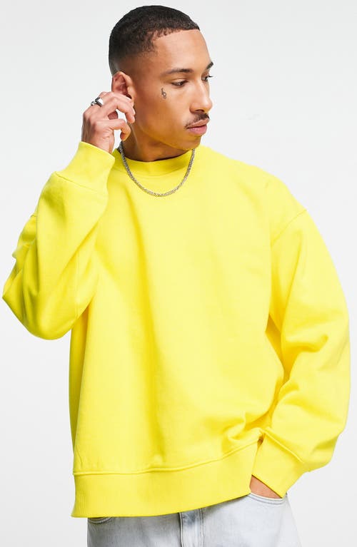 Topman Oversize Cotton Blend Sweatshirt in Yellow