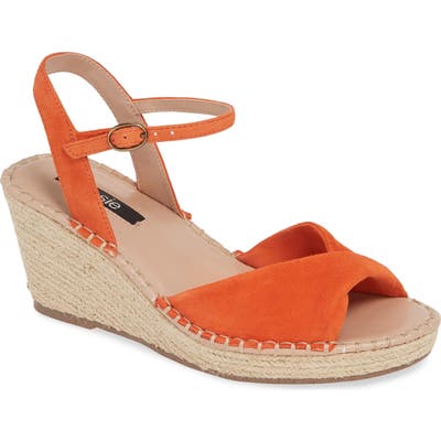 Kensie Vermont Espadrille Wedge Sandal, Orange