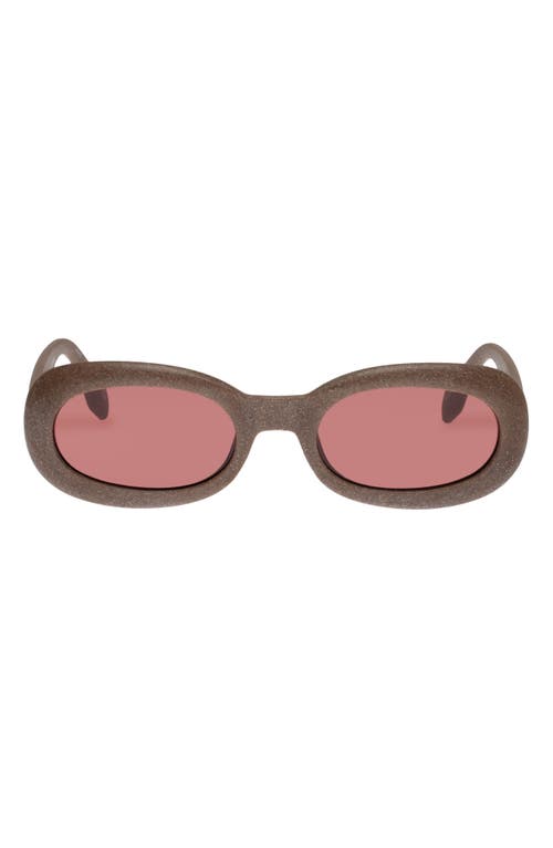 Le Specs Outta Trash 53mm Oval Sunglasses in Brown /Rose Mono