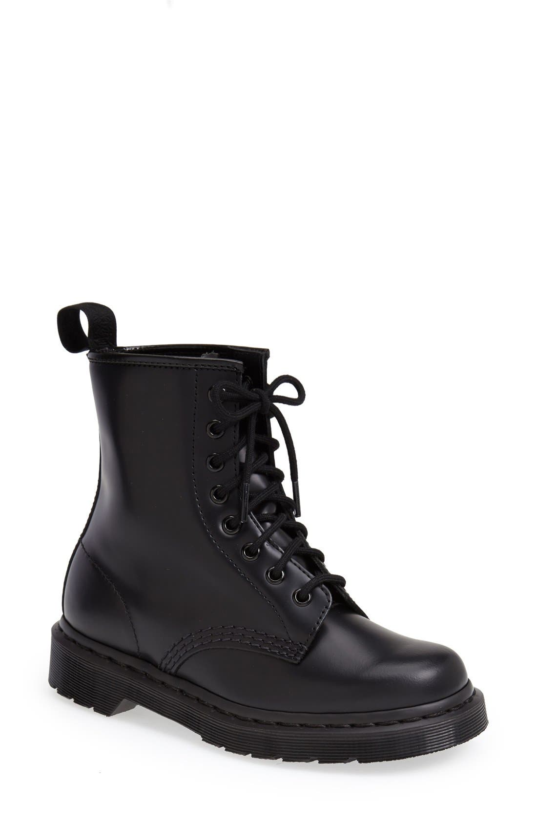 Dr.Martens 1460 8 Eyelet Mono Smooth Black Womens Boots