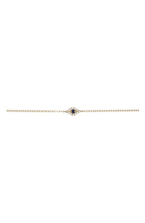 EF Collection Diamond & Sapphire Evil Eye Chain Bracelet in Yellow Gold at Nordstrom