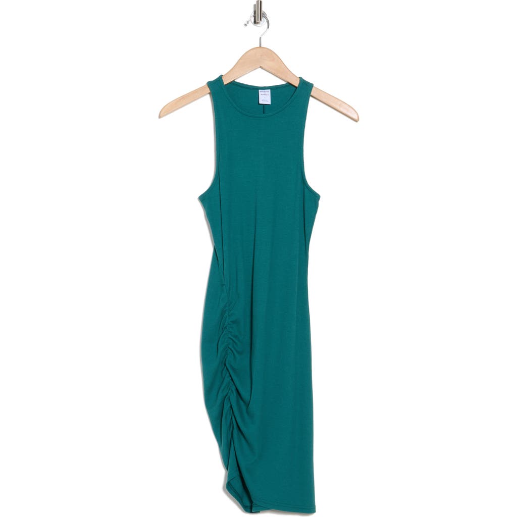 Melrose And Market Ruched Racerback Dress In Green