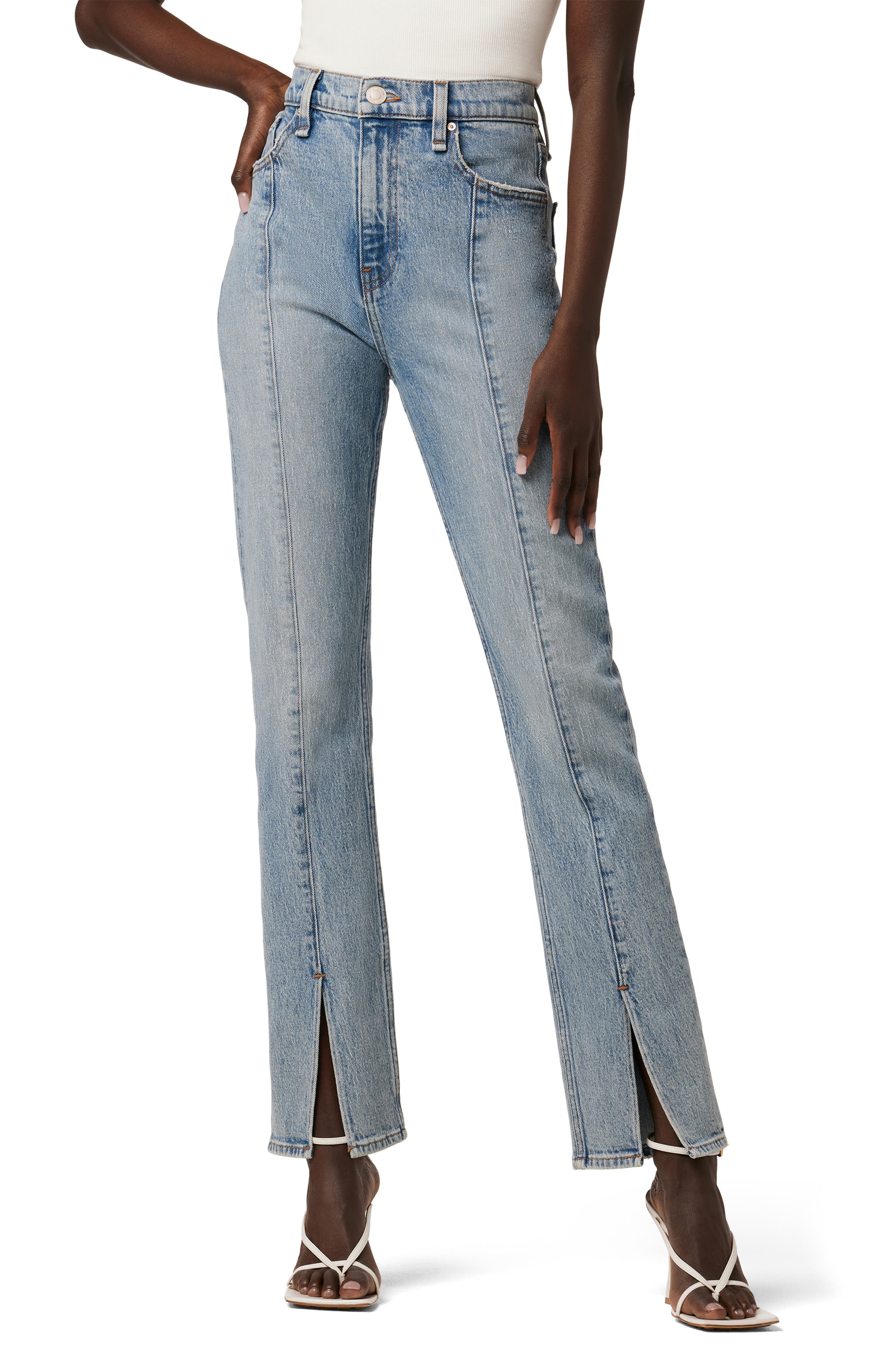 Hudson Jeans Harlow Split Hem Ultrahigh Waist Cigarette Jeans in