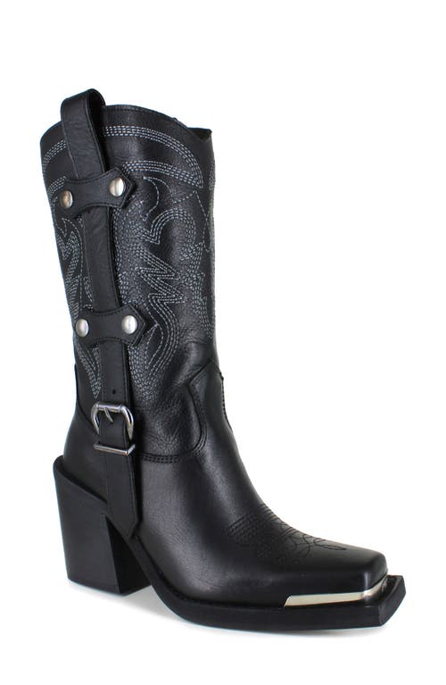 Zigi Amaranta Cowboy Boot In Black Leather