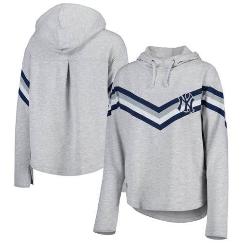Women's Concepts Sport Gray New York Yankees Register Fleece Hooded Nightshirt