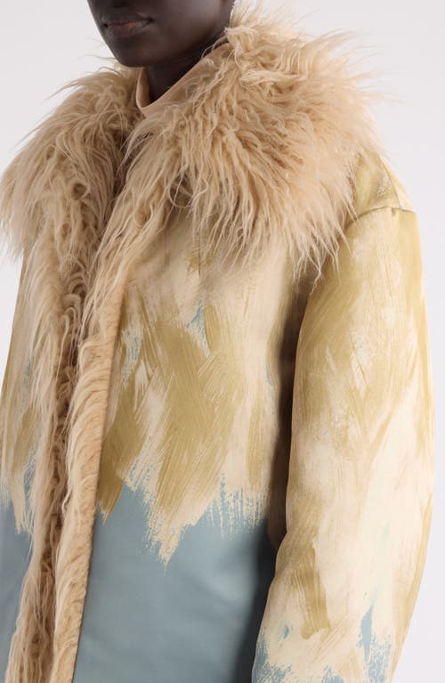 Shop Dries Van Noten Vonda Faux Fur Lined Jacket In Beige