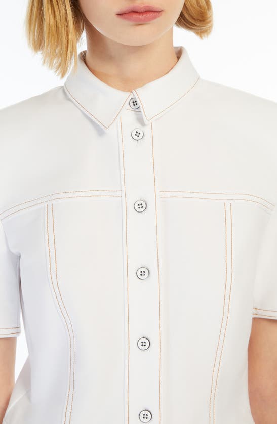 Shop Max Mara Leisure Faro Jersey Shirtdress In White