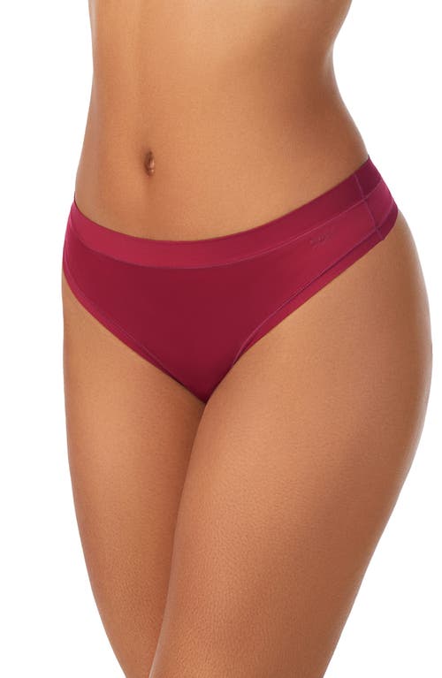 Shop Dkny Litewear Active Comfort Thong In Garnet