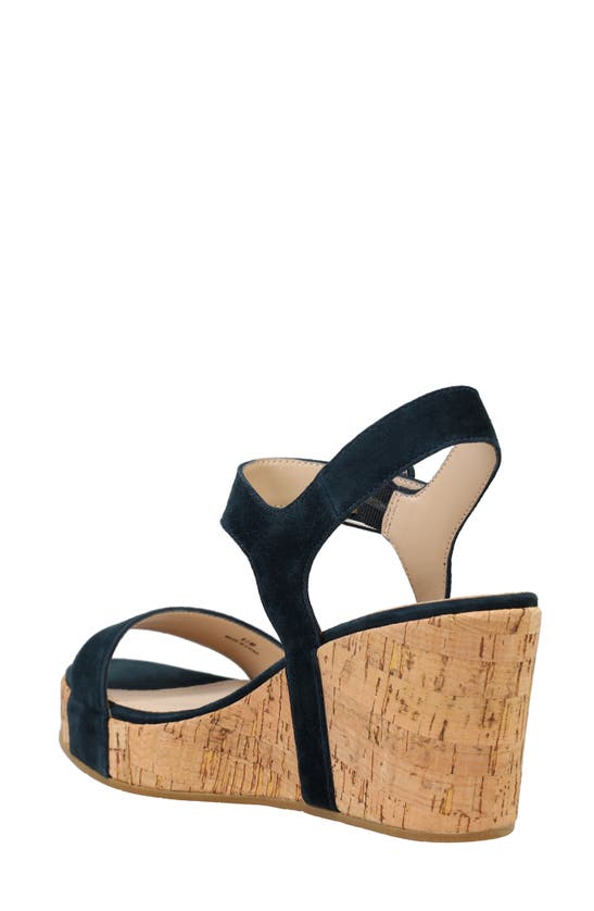 Shop Pelle Moda Wiltz Ankle Strap Platform Wedge Sandal In Midnight