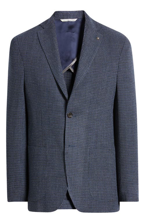 Jack Victor Hampton Microchcheck Stretch Wool Sport Coat In Blue