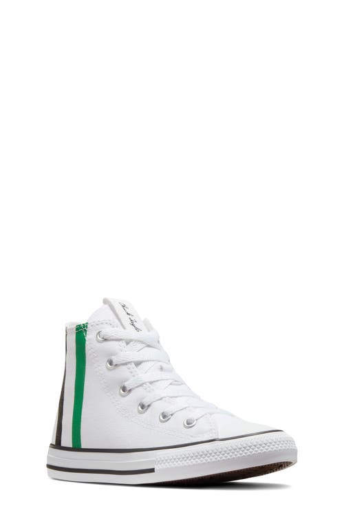 Converse Kids' Chuck Taylor All Star High Top Sneaker White/Green/Black at Nordstrom, M