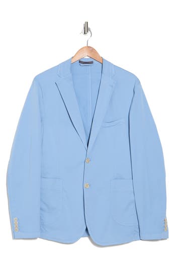 Shop C-lab Nyc Garment Dyed Stretch Cotton Sport Coat In Sky Blue