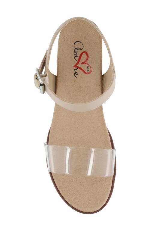 Shop Mia Amore Bradi Espadrille Wedge Sandal In Beige/clear