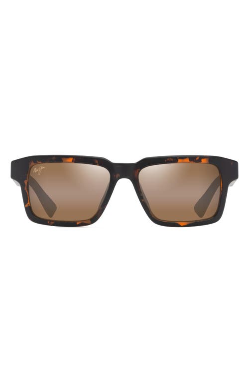 Maui Jim Kahiko 53mm PolarizedPlus2 Gradient Square Sunglasses in Matte Dark Havana at Nordstrom