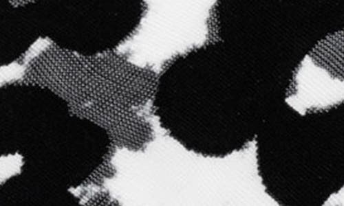 Hansel From Basel Poppy Flower Sheer Crew Socks In Black