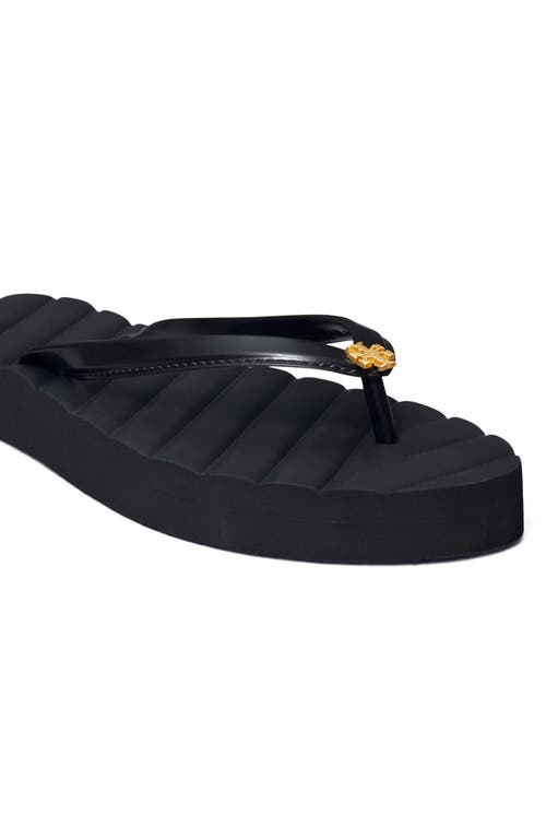 Shop Tory Burch Kira Flip Flop In Perfect Black/black/gold