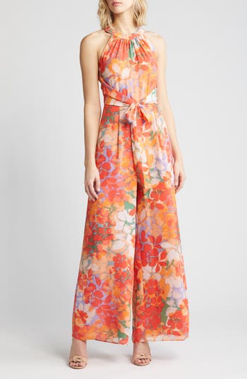 Vince camuto cutaway chiffon jumpsuit hotsell