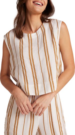 Bella Dahl Boxy Button Back Sleeveless Linen Blend Top Nordstrom