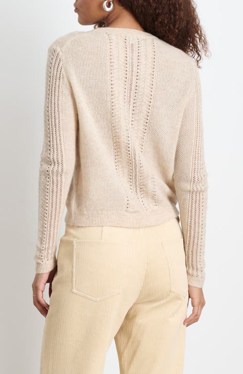 Shop Alex Mill Faye Pointelle Crop Cardigan In Champagne