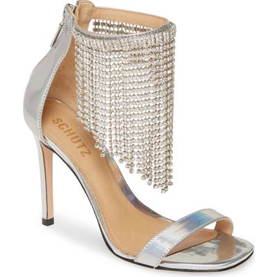 Schutz Lory Crystal Fringe Sandal