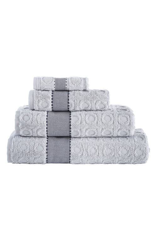 Shop Brooks Brothers Circle In Square 2-pack Turkish Cotton Washcloths In Silver