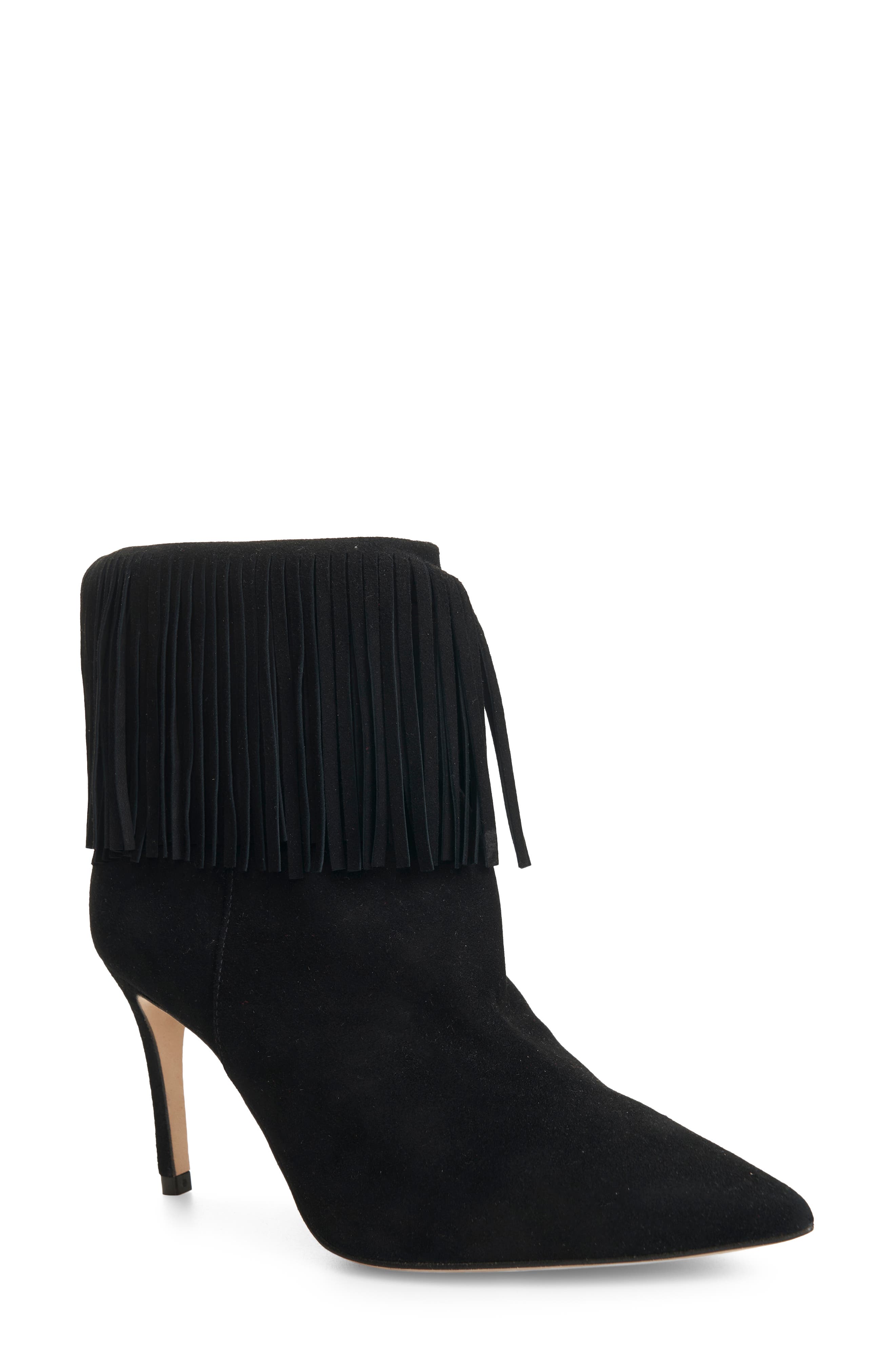 fringe stiletto booties