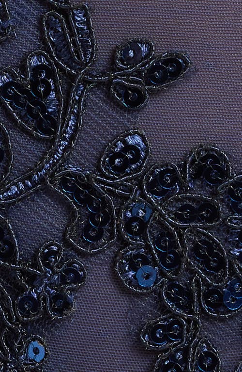 Kilo Brava Floral Sequin High Waist Thong In Midnight Blue