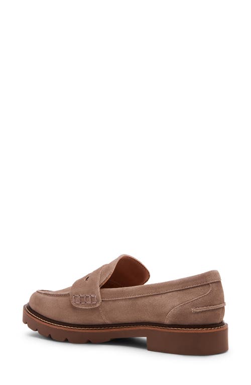 Blondo Waterproof Penny Loafer In Taupe Suede