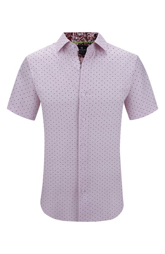 Tom Baine Slim Fit Performance Short Sleeve Button-up Shirt In White