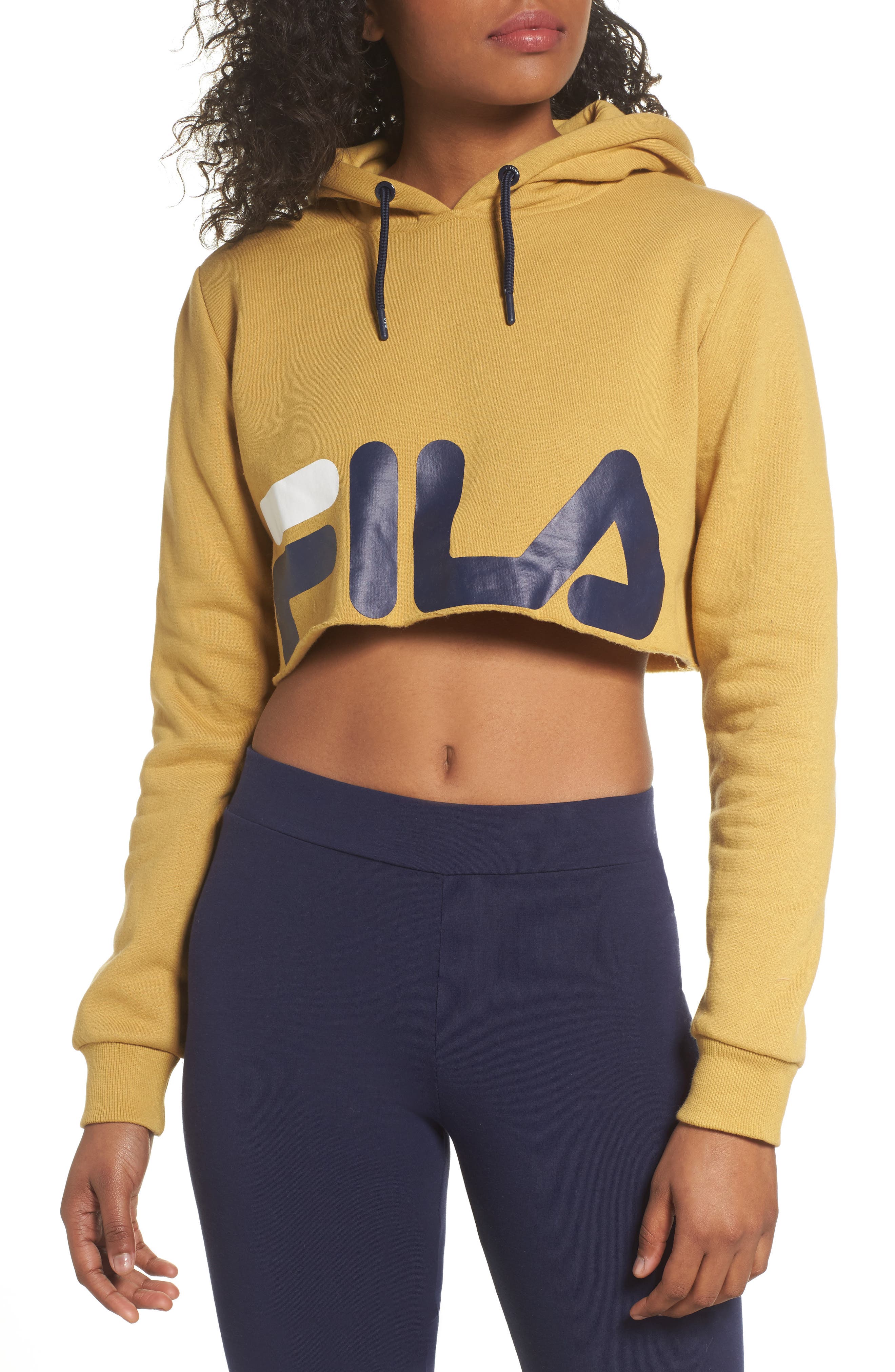 fila cropped hoodie yellow