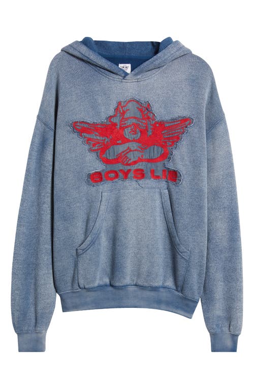 Boys Lie Stitch Me Up Interlock Racer Hoodie In Blue