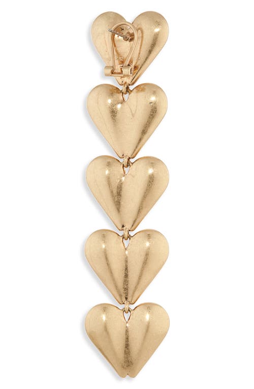 Shop Area Crystal Heart Drop Earrings In Gold